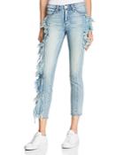 Blanknyc Ruffled Cropped Straight-leg Jeans In Good Call