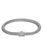 John Hardy Classic Chain Sterling Silver Extra Small Bracelet With Diamond Pave