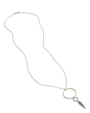 John Hardy 18k Yellow Gold & Sterling Silver Classic Chain Circle & Spear Pendant Necklace, 32-34