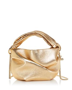Jimmy Choo Bonny Small Metallic Leather Top Handle Bag