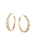 David Yurman 18k Yellow Gold Helena Large Hoop Earrings With Diamonds