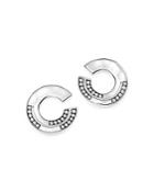 Ippolita Sterling Silver Senso Open Disc Earrings With Staggered Pave Diamonds