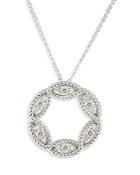 Roberto Coin 18k White Gold New Barocco Diamond Circle Pendant Necklace, 16-18