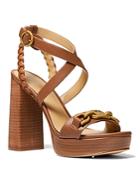 Michael Michael Kors Women's Kailey Logo Chain High Heel Platform Sandals