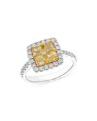 Bloomingdale's Yellow & White Diamond Halo Ring In 14k Yellow & White Gold, 2.0 Ct. T.w. - 100% Exclusive