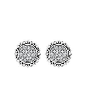 Lagos Sterling Silver & 14k Yellow Gold Caviar Spark Diamond Clip-on Stud Earrings