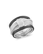 Alor Noir Pave Diamond-encrusted Cable Ring