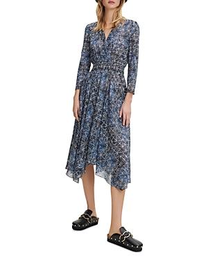Maje Rayemik Printed Midi Dress