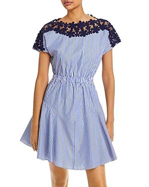Milly Striped Fit And Flare Dress