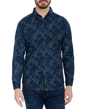 Robert Graham Martos Cotton Polka Dot Print Tailored Fit Button Down Shirt