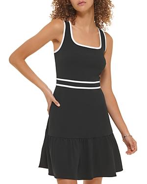 Karl Lagerfeld Paris Tipped Scuba Crepe Dress