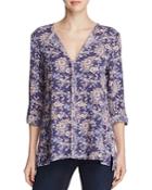 B Collection By Bobeau Cristy Floral Print Roll Sleeve Top