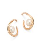 Own Your Story 14k Rose Gold Amorphous Cultured Freshwater Pearl & Diamond Earrings