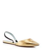 Marc Jacobs Joline Metallic Slingback Pointed Toe Flats