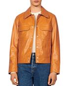 Sandro Brasco Leather Trucker Jacket