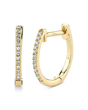 Moon & Meadow 14k Yellow Gold Diamond Medium Huggie Hoop Earrings - 100% Exclusive
