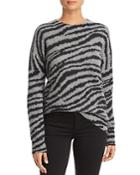 C By Bloomingdale's Zebra-stripe Brushed Cashmere Sweater - 100% Exclusive