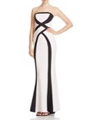 Maria Bianca Nero Strapless Abstract Patterned Gown
