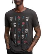 John Varvatos Star Usa Skull Dagger Rose Vintage Crew Tee