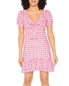 Likely Kai Plaid Puff Sleeve Mini Dress
