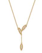 Roberto Coin 18k Yellow Gold Diamond Petals Diamond Drop Pendant Necklace, 16