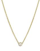 Zoe Lev 14k Yellow Small Bezel Diamond Necklace, 16-18