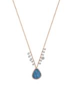 Meira T 14k White & Rose Gold Opal & Diamond Pendant Necklace, 16