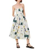 Whistles Alana Abstract Print Bandeau Dress