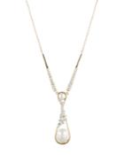 Carolee Cultured Freshwater Pearl Lariat Necklace, 16