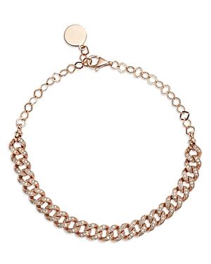 Bloomingdale's Diamond Cuban Link Choker Bracelet In 14k Rose Gold, 0.80 Ct. T.w. - 100% Exclusive