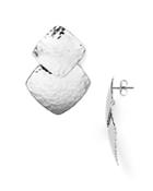 Sterling Silver Cushion Overlap Drop Earrings - 100% Exclusive