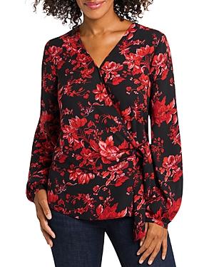 Vince Camuto Floral Print Faux Wrap Top