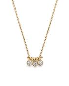 Zoe Chicco 14k Yellow Gold And Diamond Bezel-set 3 Necklace, 16