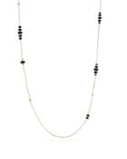 David Yurman Rio Rondelle Long Station Necklace With Black Onyx In 18k Gold