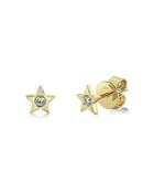Moon & Meadow 14k Yellow Gold Diamond Star Stud Earrings