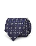 Canali Contrasting Floral Medallion Silk Classic Tie