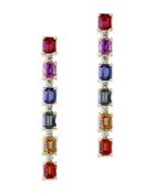 Bloomingdale's Rainbow Sapphire & Diamond Drop Earrings In 14k Yellow Gold - 100% Exclusive