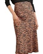 Gerard Darel Maria Cupro Blend Midi Skirt With Animal Print