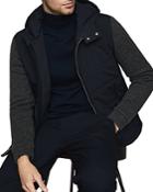 Reiss Shapley Knit-sleeve Hooded Puffer Jacket