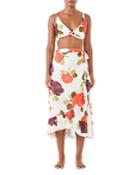 Kate Spade New York Floral Print Ruffled Wrap Skirt Swim Cover Up