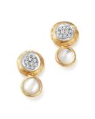 Marco Bicego 18k White And Yellow Gold Jaipur Climber Stud Earrings With Mother-of-pearl And Diamonds - 100% Exclusive