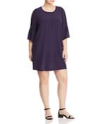 Eileen Fisher Plus Bell Sleeve Silk Dress