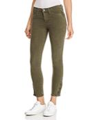 Hudson Nico Pierced Crop Skinny Jeans In Washed Army Green