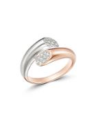 Bloomingdale's Pave Diamond Bypass Ring In 14k White & Rose Gold, 0.10 Ct. T.w. - 100% Exclusive