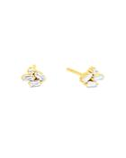 Suzanne Kalan 18k Yellow Gold Fireworks Diamond Baguette & Round Cut Mini Cluster Stud Earrings