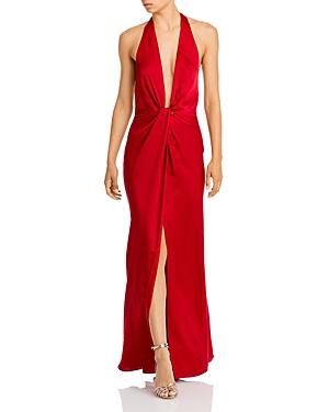 Fame And Partners The Vania Twist Waist Open Back Gown