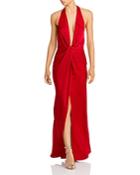 Fame And Partners The Vania Twist Waist Open Back Gown