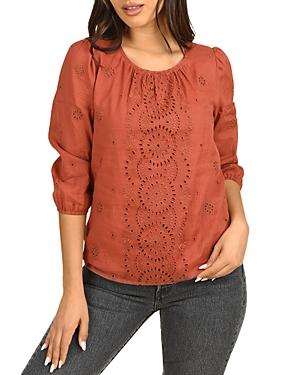 Daniel Rainn Embroidered Eyelet Top