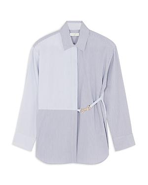 Sandro Maddlybelt Detail Striped Shirt