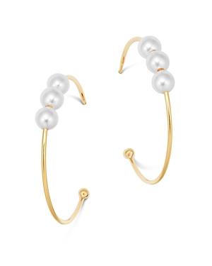 Zoe Chicco 14k Yellow Gold Cultured Freshwater Pearl Hoop Earrings